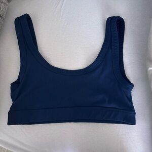 Glyder Navy Blue Ribbed Sports Bra